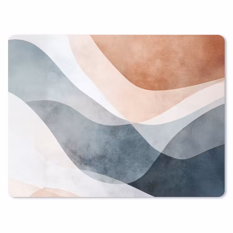 Abstract - Golven - Blauw muismat rubber klein -3d