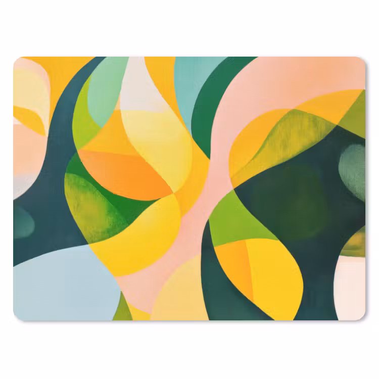 Abstract - Geel - Roze - Groen muismat rubber klein -3d