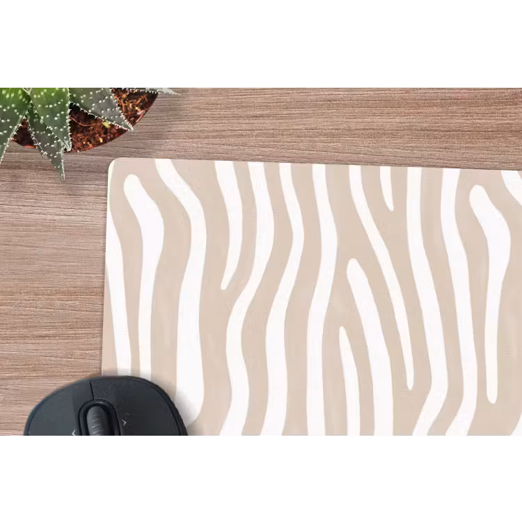 Abstract - Zebra - Beige muismat rubber klein 262 -closeup