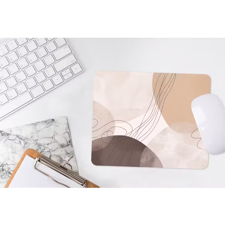 Mouse Pad - Abstraction - Beige - Modern - Abstractie - Beige - Modern muismat rubber klein