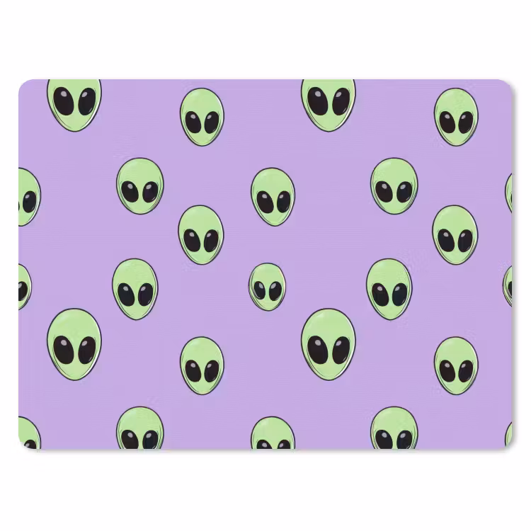 Alien - Retro - Lila muismat rubber klein 262 -3d