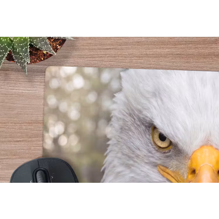 Amerikaans - Zeearend - Portret - Geel muismat rubber klein -closeup