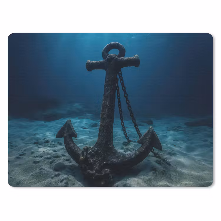 Anker - Ijzer - Zeebodem - Zand muismat rubber klein -3d