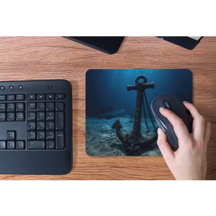 Anker - Ijzer - Zeebodem - Zand muismat rubber klein -toetsenbord