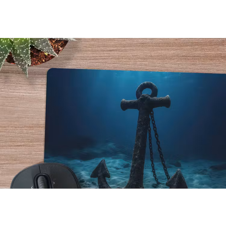 Anker - Ijzer - Zeebodem - Zand muismat rubber klein -closeup