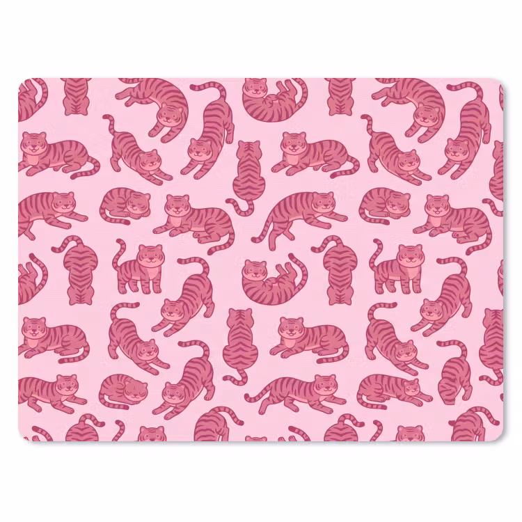 Dieren - Patroon - Roze - Speels - Cartoon muismat rubber klein -3d