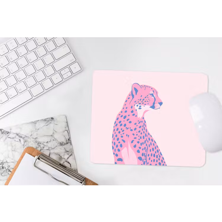 Dieren - Profiel - Abstract - Roze - Blauw muismat rubber klein -witbureau