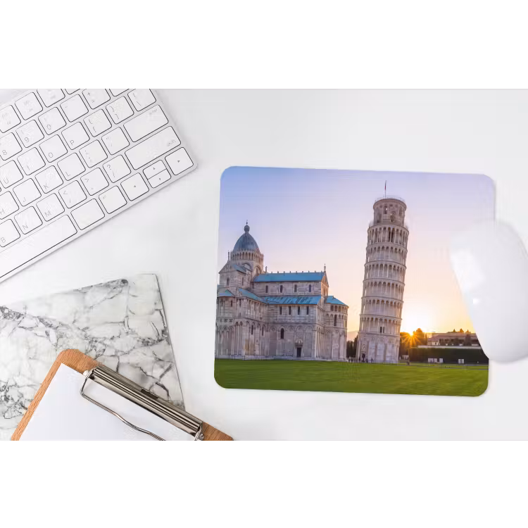 Architectuur - Toren - Pisa - Italië - Zonsondergang muismat rubber klein -witbureau