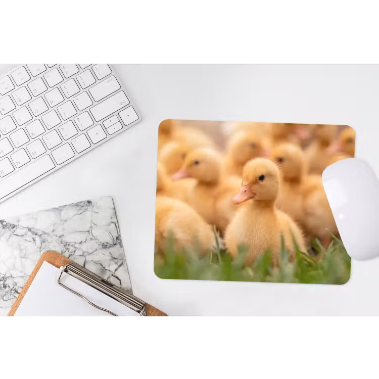Pijltje - Eend - Natuur - Geel muismat rubber klein -witbureau