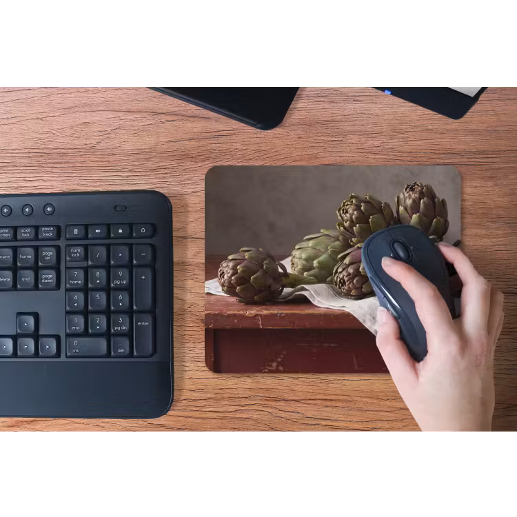 Mouse Pad - Artichoke - Food - Rustic - Artisjok - Eten - Rustiek muismat rubber klein