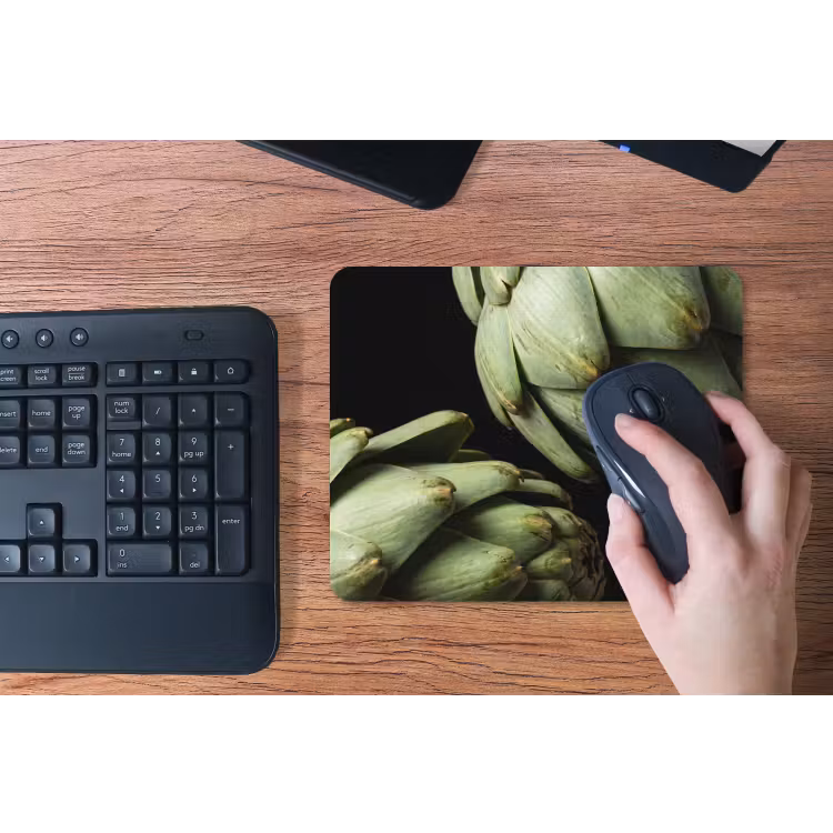 Mouse Pad - Artichoke - Green - Food - Artisjok - Groen - Eten muismat rubber klein