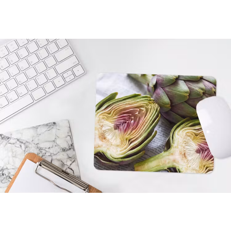 Mouse Pad - Artichoke - Sliced - Food - Artisjok - Doorgesneden - Eten muismat rubber klein