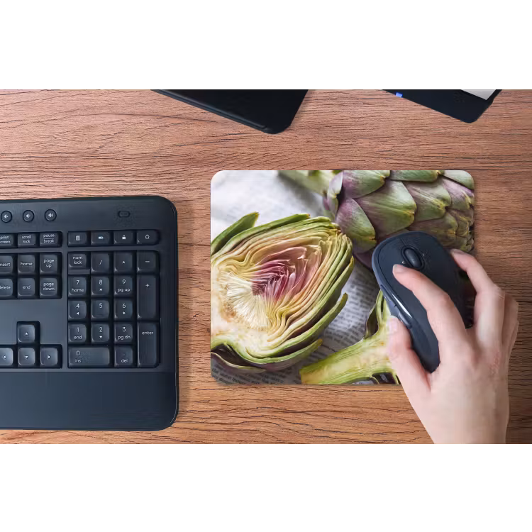 Mouse Pad - Artichoke - Sliced - Food - Artisjok - Doorgesneden - Eten muismat rubber klein