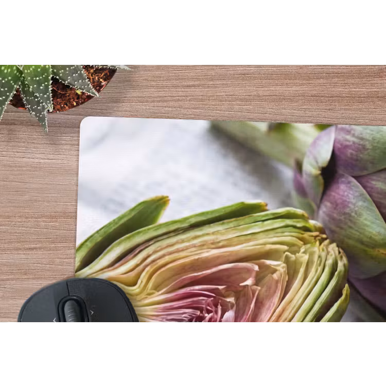 Mouse Pad - Artichoke - Sliced - Food - Artisjok - Doorgesneden - Eten muismat rubber klein