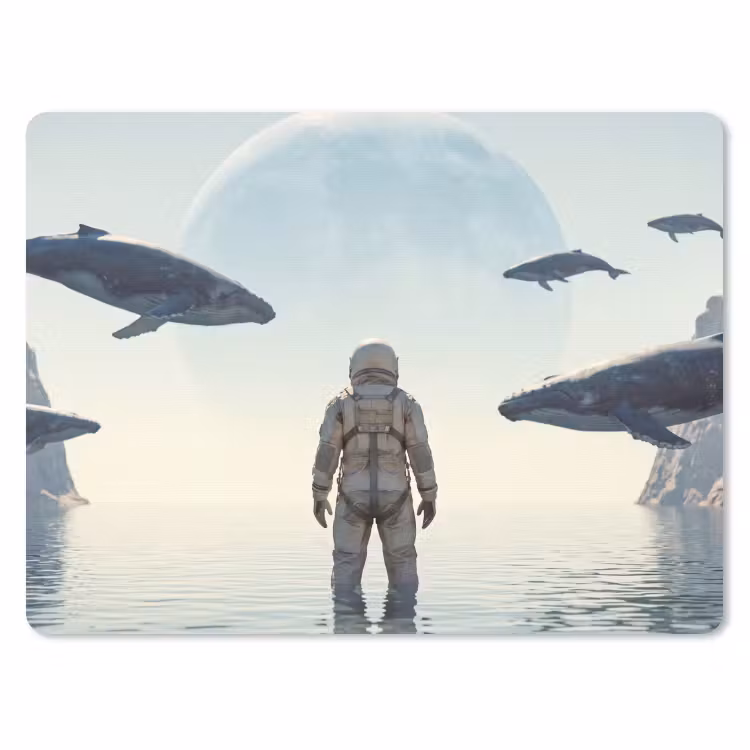 Mouse Pad - Astronaut - Whale - Fantasy - Ruimtevaarder - Walvis - Fantasie muismat rubber klein