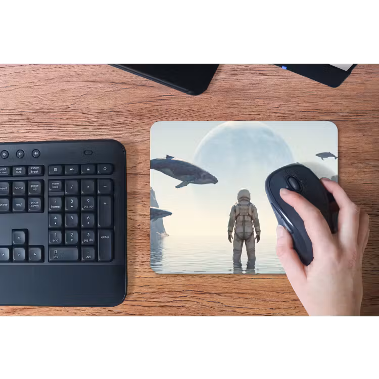 Mouse Pad - Astronaut - Whale - Fantasy - Ruimtevaarder - Walvis - Fantasie muismat rubber klein