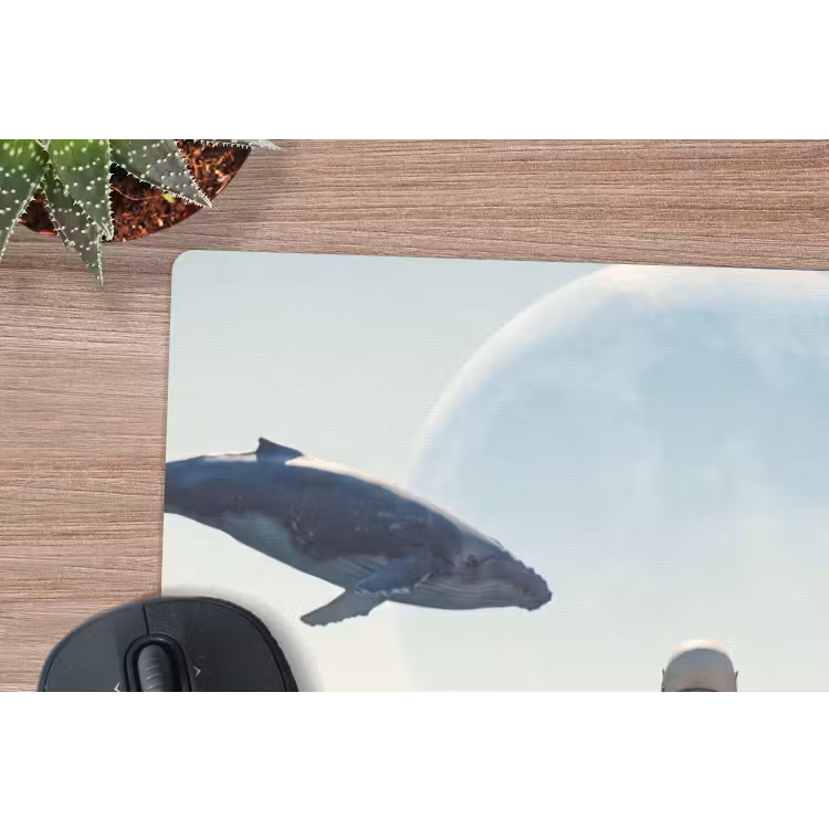 Mouse Pad - Astronaut - Whale - Fantasy - Ruimtevaarder - Walvis - Fantasie muismat rubber klein