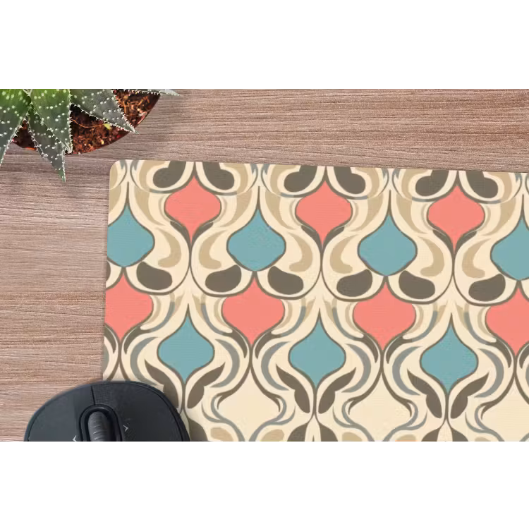 Barok - Retro - Kleurrijk muismat rubber klein 262 -closeup