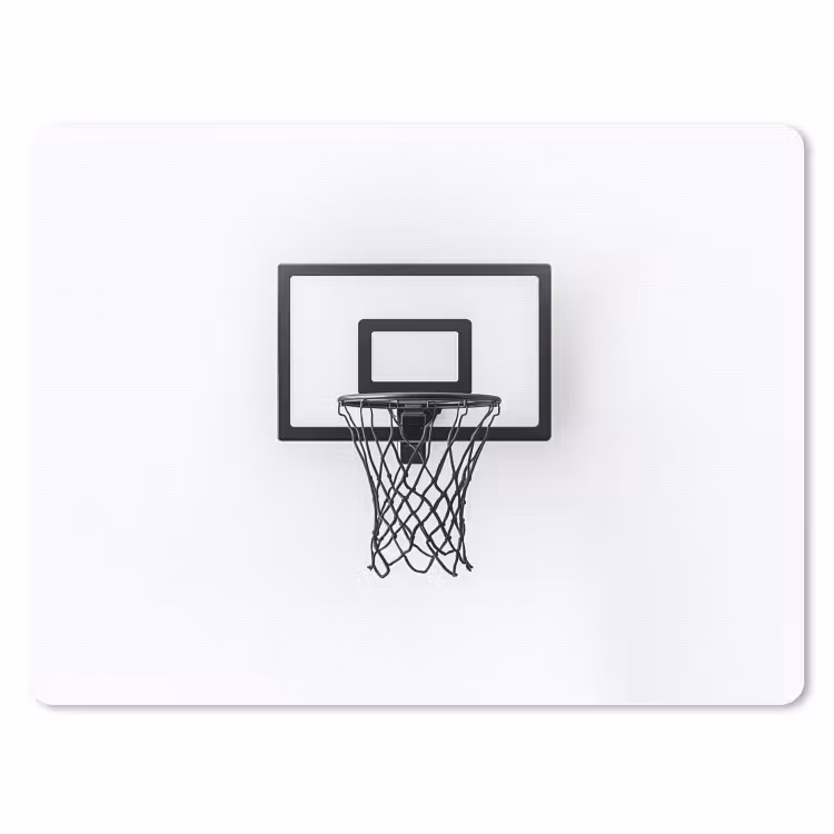 Basketbalbord - Minimalistisch - Zwart muismat rubber klein -3d