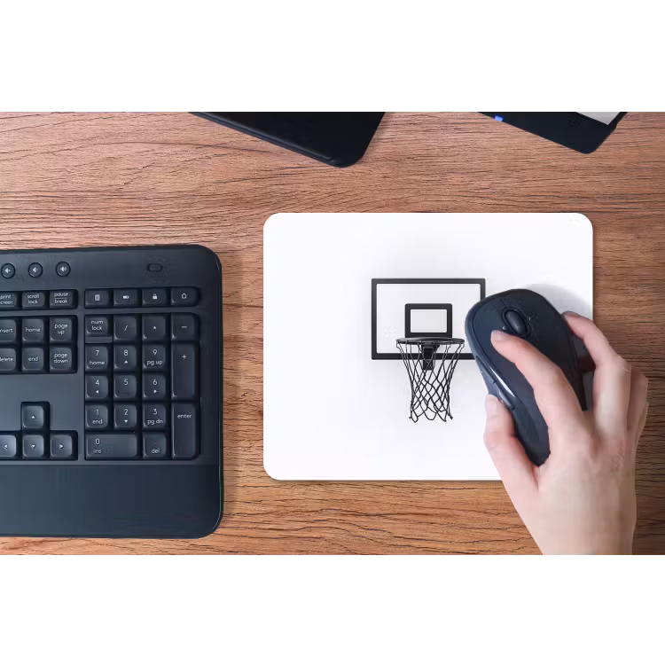 Basketbalbord - Minimalistisch - Zwart muismat rubber klein -toetsenbord