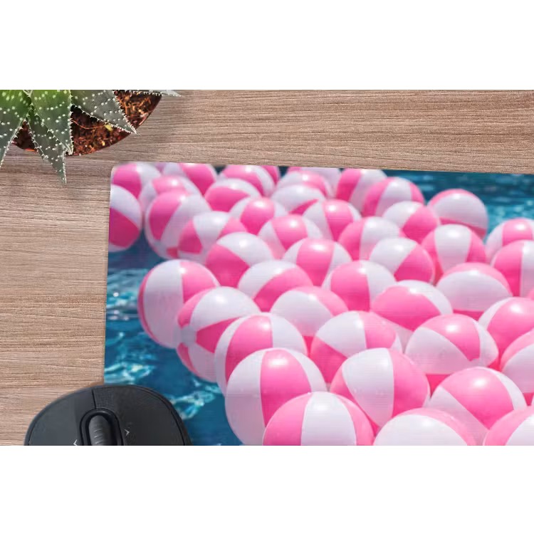 Strandballen - Roze - Water muismat rubber klein -closeup