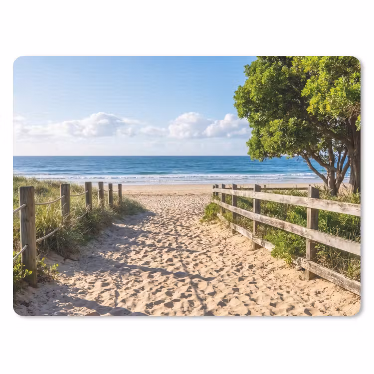 Strand - Zandpad - Oceaan - Natuur muismat rubber klein -3d