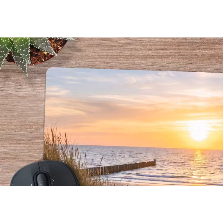 Strand - Zonsondergang - Natuur - Landschap muismat rubber klein -closeup