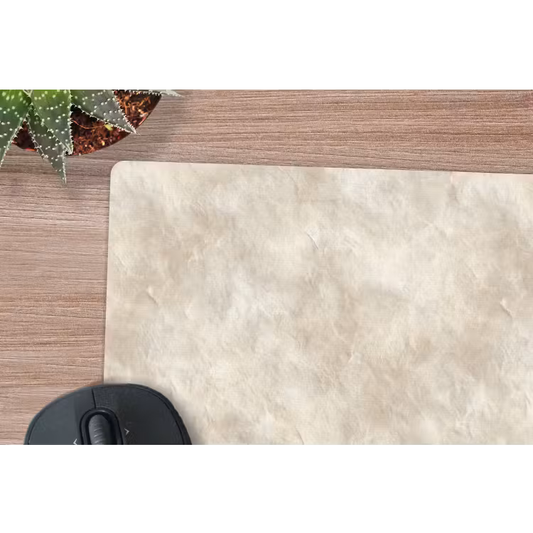 Beige - Reliëfstructuur - Natuursteen muismat rubber klein 262 -closeup