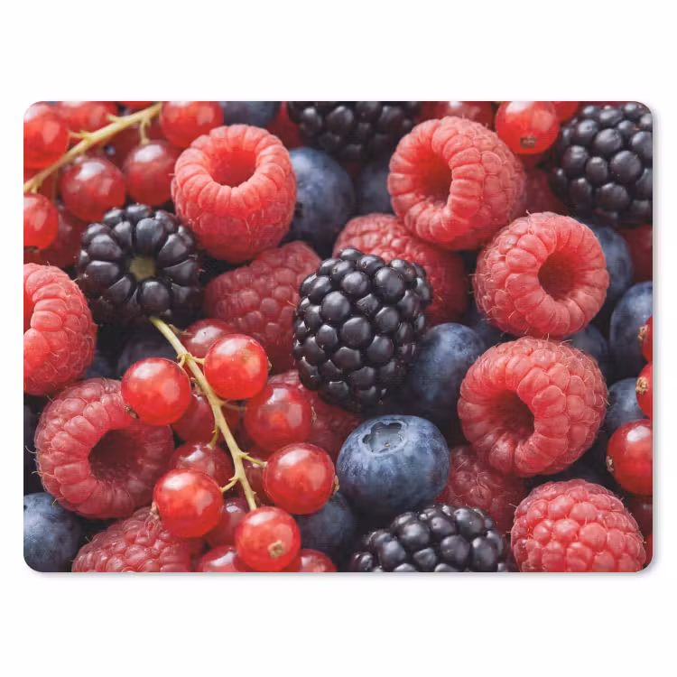 Bessen - Mix - Vers - Eten - Kleurrijk muismat rubber klein -3d