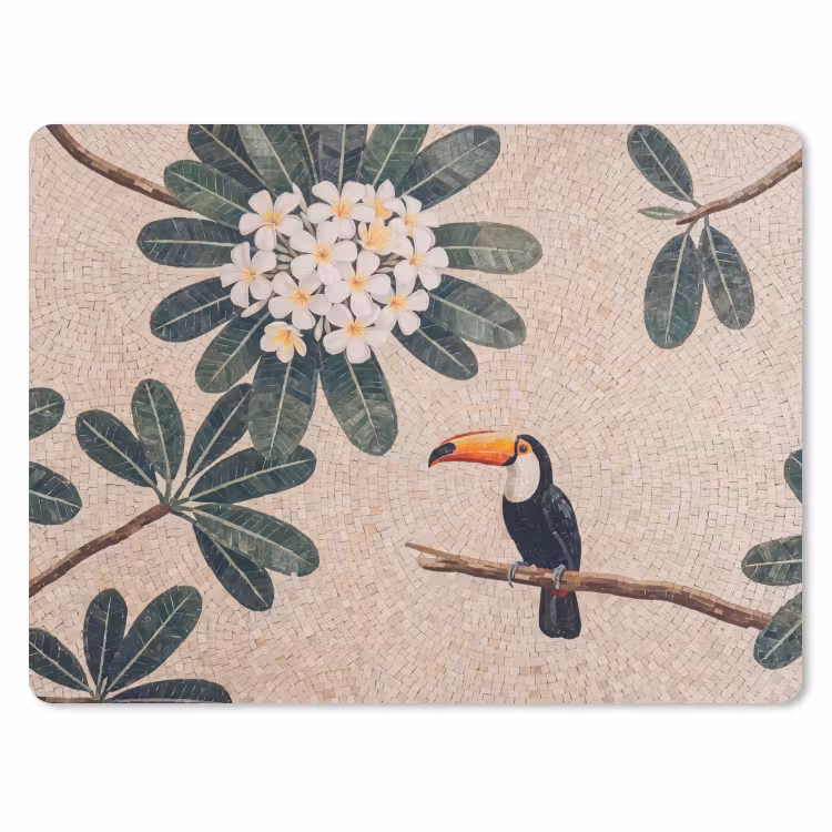 Vogel - Mozaïek - Tropisch - Natuur - Kleurrijk muismat rubber klein -3d
