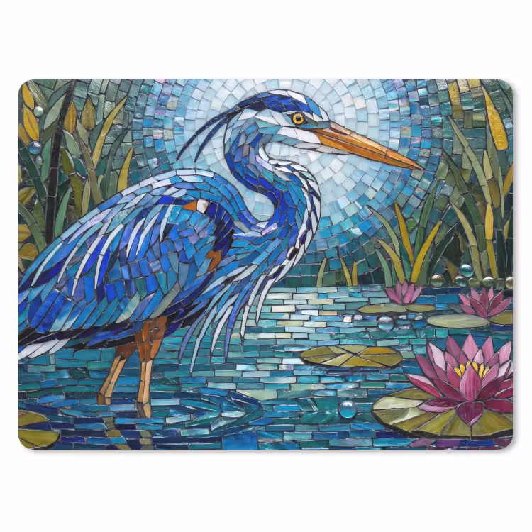 Vogel - Water - Natuur - Abstract - Blauw muismat rubber klein -3d