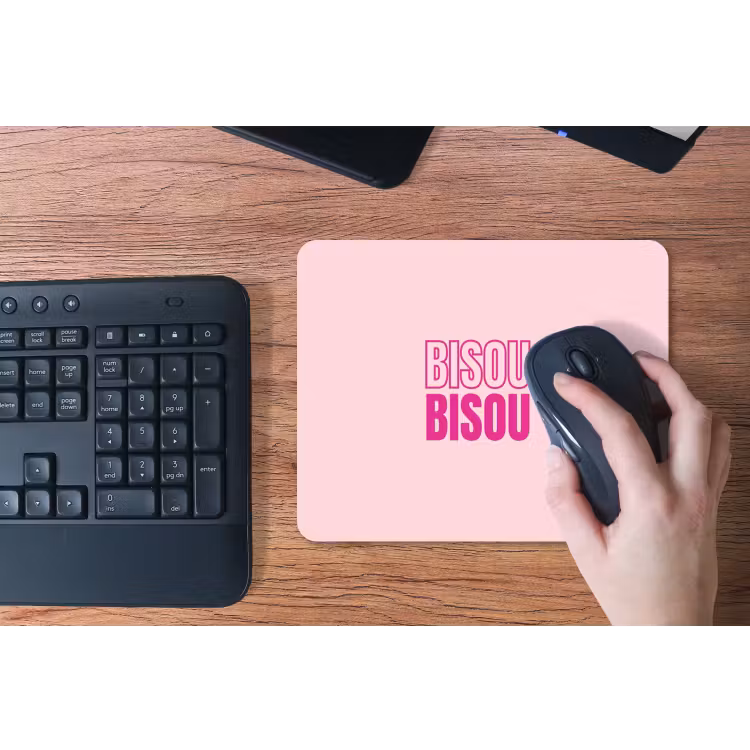 Bisou - Roze - Minimalistisch muismat rubber klein -toetsenbord