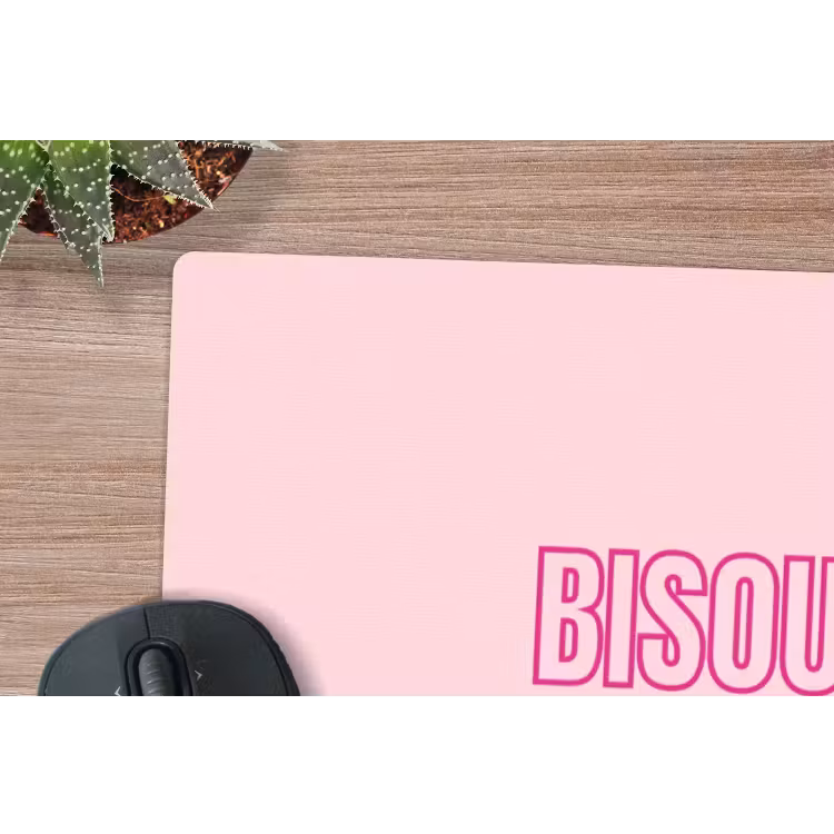 Bisou - Roze - Minimalistisch muismat rubber klein -closeup