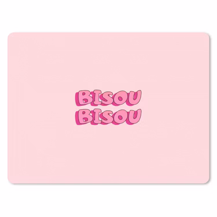 Bisou - Roze - Schaduw muismat rubber klein -3d