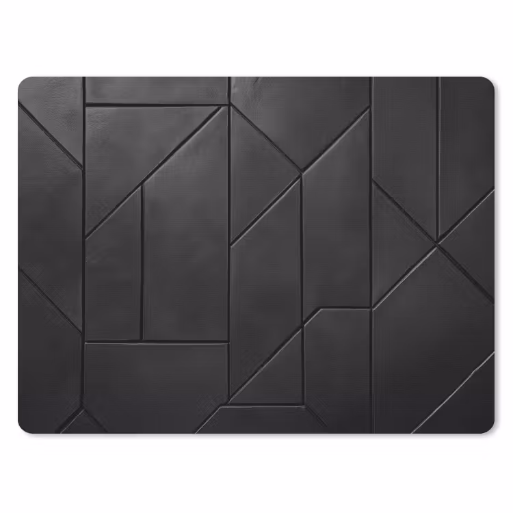 Zwart - Geometrisch - Tegeltjes muismat rubber klein -3d