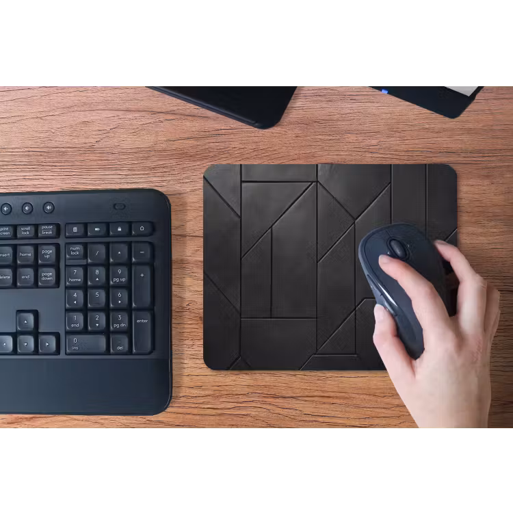 Zwart - Geometrisch - Tegeltjes muismat rubber klein -toetsenbord