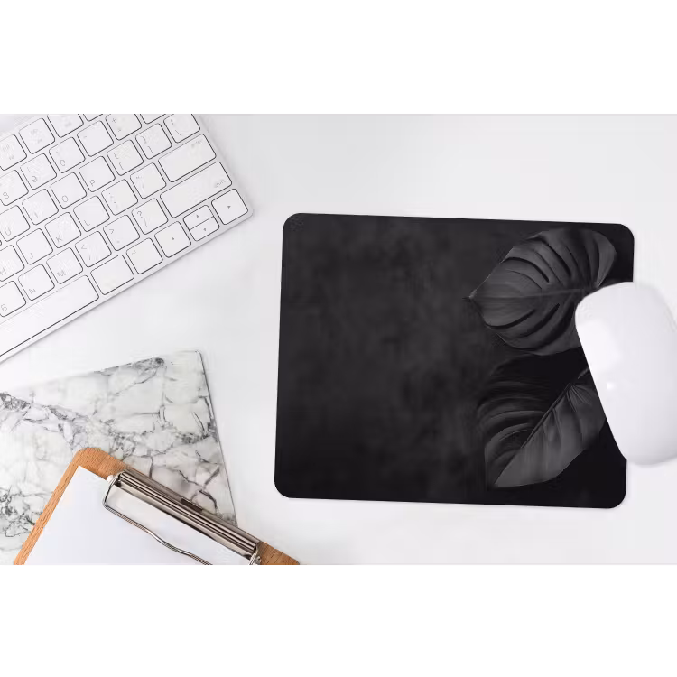 Zwart - Blad - Monstera muismat rubber klein -witbureau