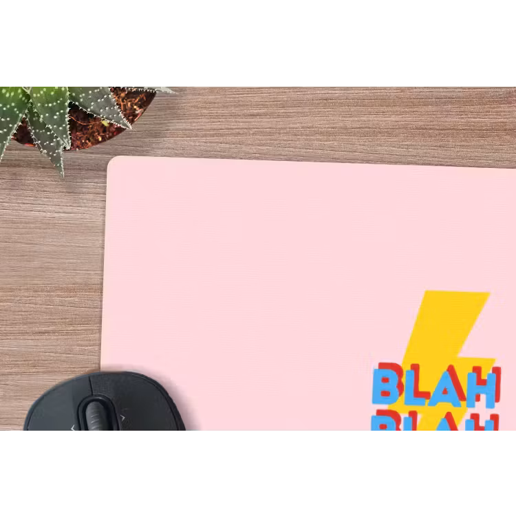 Blah - Bliksem - Roze muismat rubber klein -closeup