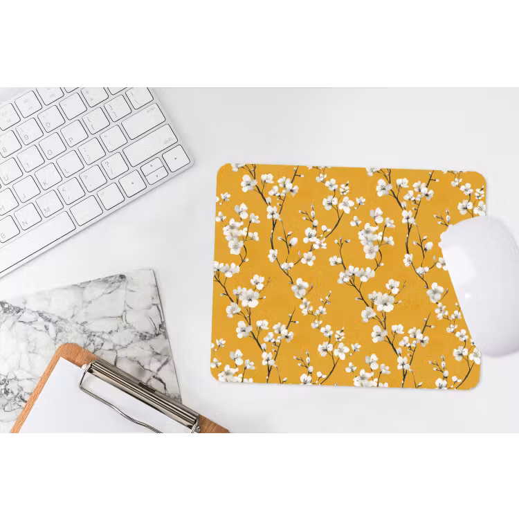 Bloesemtak - Aquarel - Geel muismat rubber klein 262 -witbureau