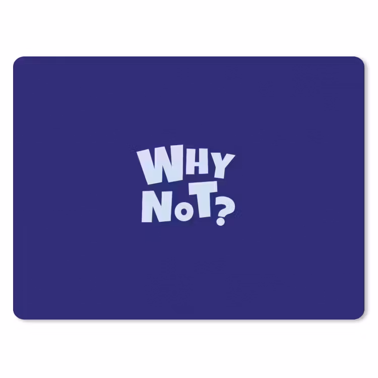 Blauw - Why not - Minimalistisch muismat rubber klein -3d