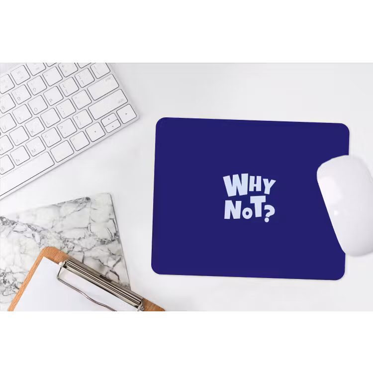 Blauw - Why not - Minimalistisch muismat rubber klein -witbureau