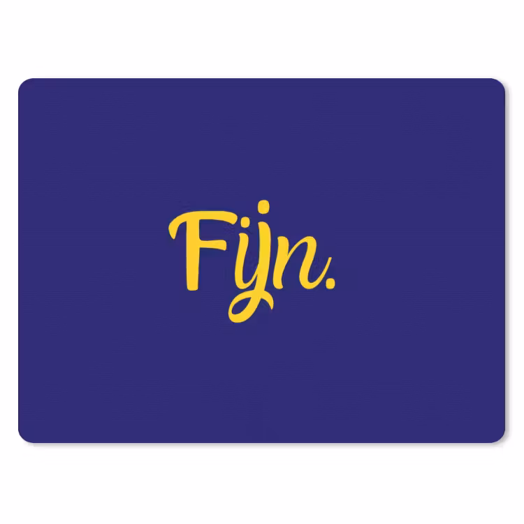 Blauw - Geel - Fijn muismat rubber klein -3d