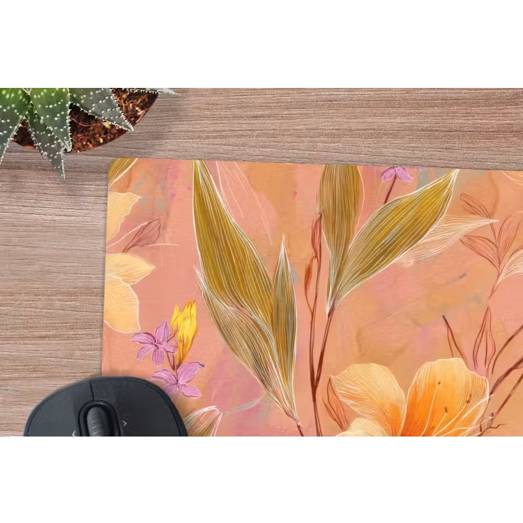 Botanisch - Bloemen - Kleurrijk muismat rubber klein 262 -closeup
