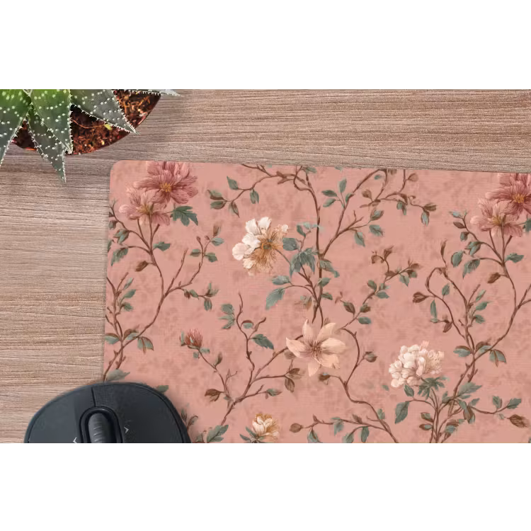 Botanisch - Bloemen - Roze muismat rubber klein 262 -closeup
