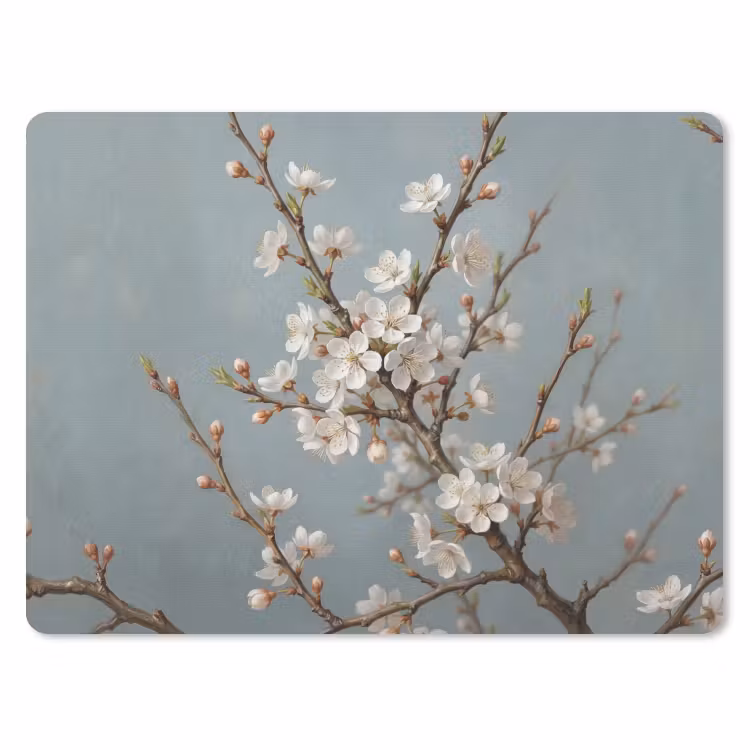 Botanisch - Stilleven - Blauw muismat rubber klein -3d