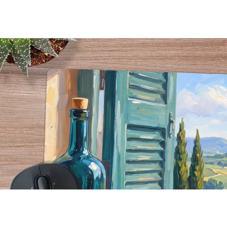 Mouse Pad - Bottle - Fruit - Still Life - Fles - Fruit - Stilleven muismat rubber klein