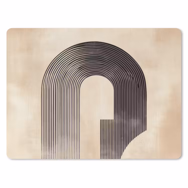 Boog - Strepen - Minimalistisch - Zwart muismat rubber klein -3d
