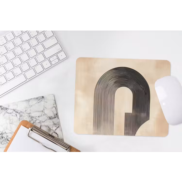 Boog - Strepen - Minimalistisch - Zwart muismat rubber klein -witbureau