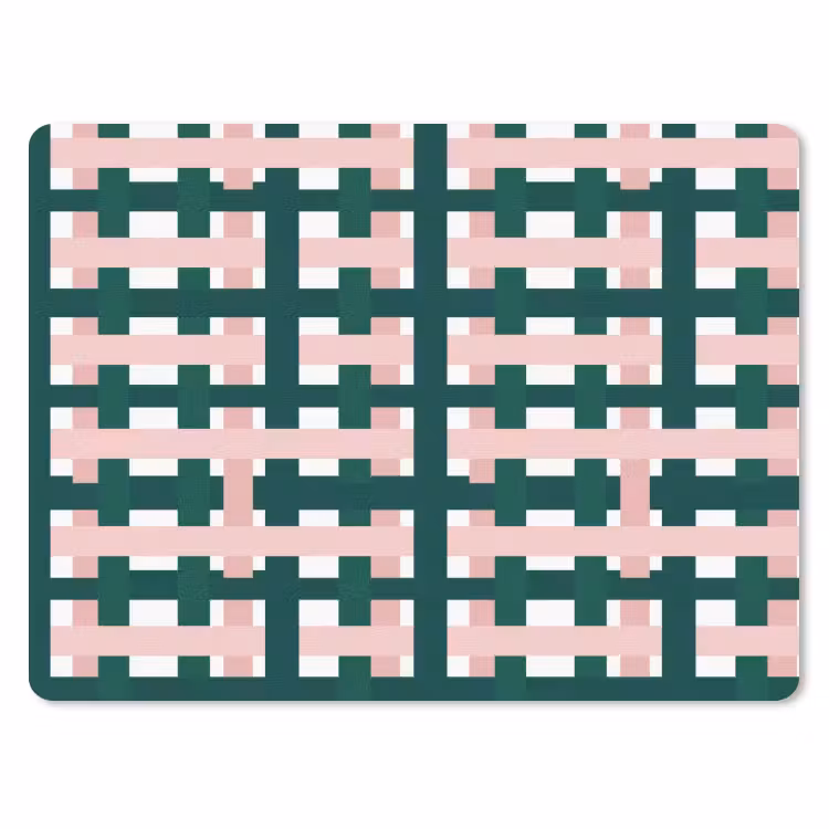 Vlechtpatroon - Groen - Roze - Grafisch muismat rubber klein 262 -3d