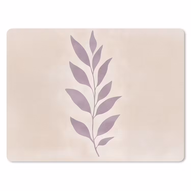 Tak - Bladeren - Minimalistisch - Beige muismat rubber klein -3d